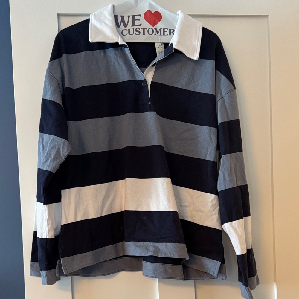 Striped Long Sleeve Rugby Shirt Madewell